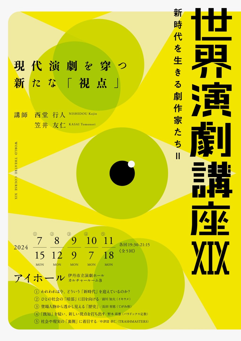 2024/7/15~世界演劇講座XIX＠アイホール（伊丹市立演劇ホール）